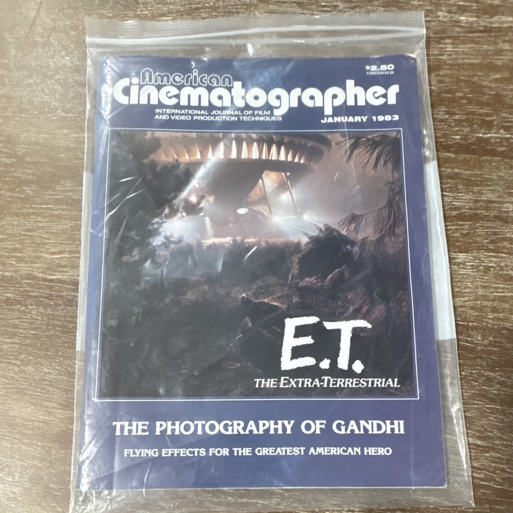 American Cinematographer Jan 1983 ET Extra Terrestrial Cover Gandhi VFX SciFi